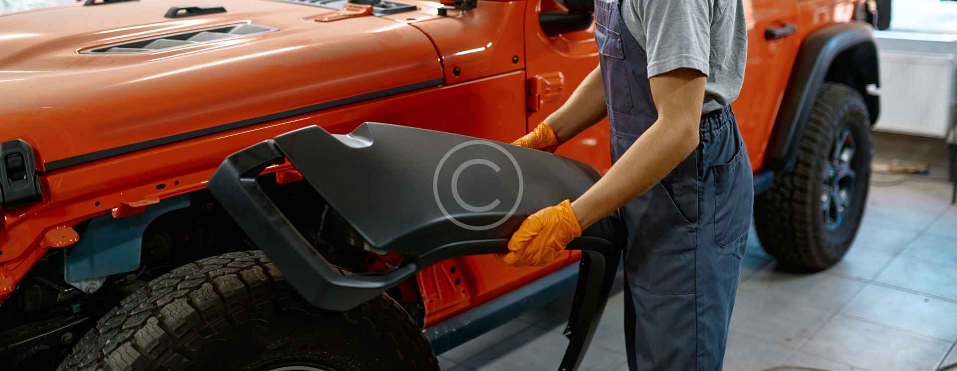 Detaliu tehnic din atelier pentru protectie auto